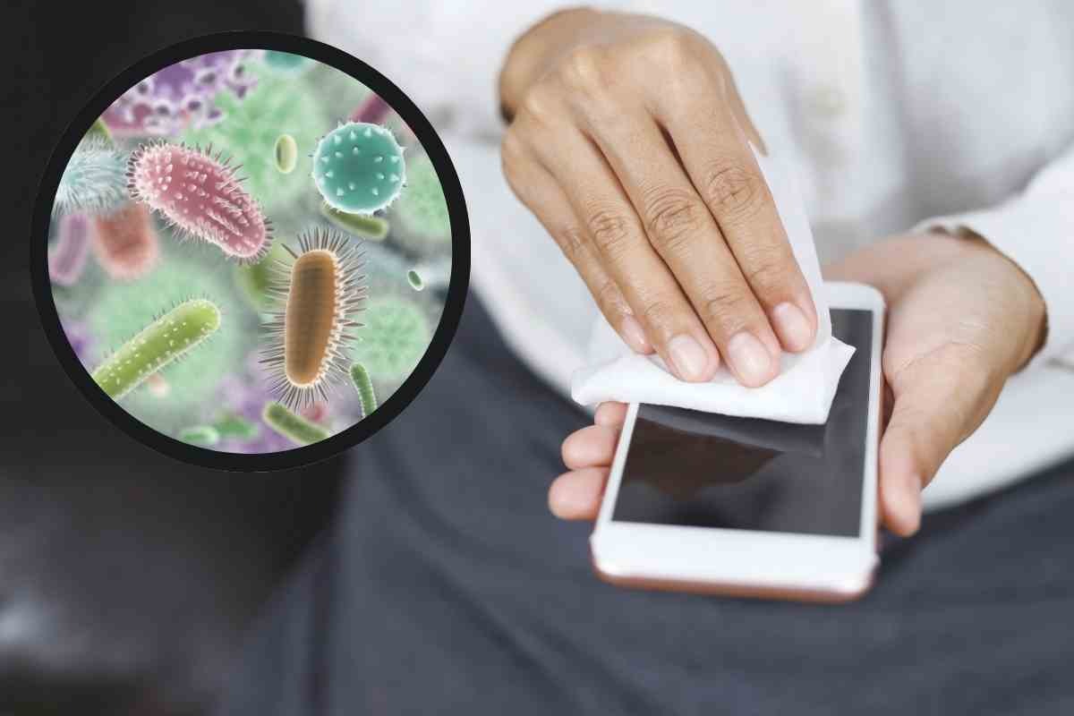 Pulire il cellulare e batteri